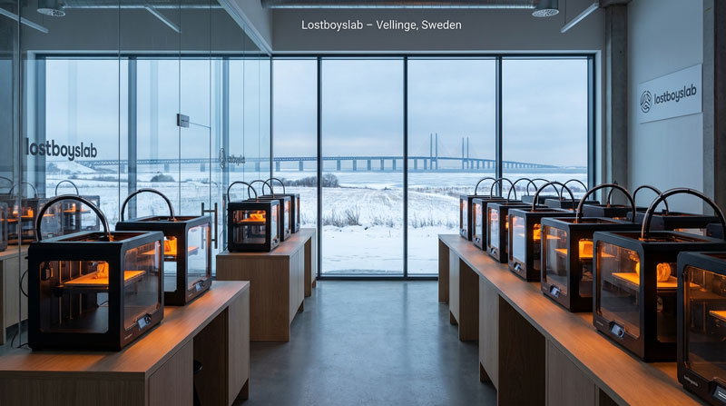 Lostboyslab 3D print farm SWEDEN